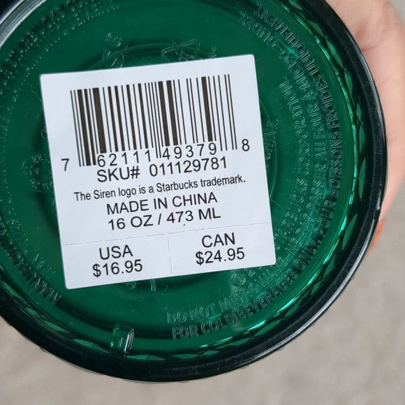 Starbucks Emerald Green Jeweled cup 16oz - Picture 3 of 3